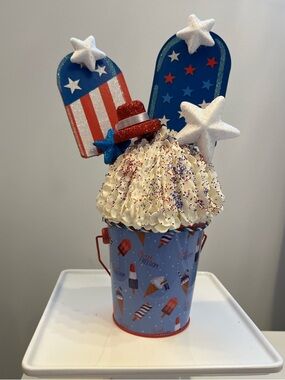 Patriotic faux ice cream bucket